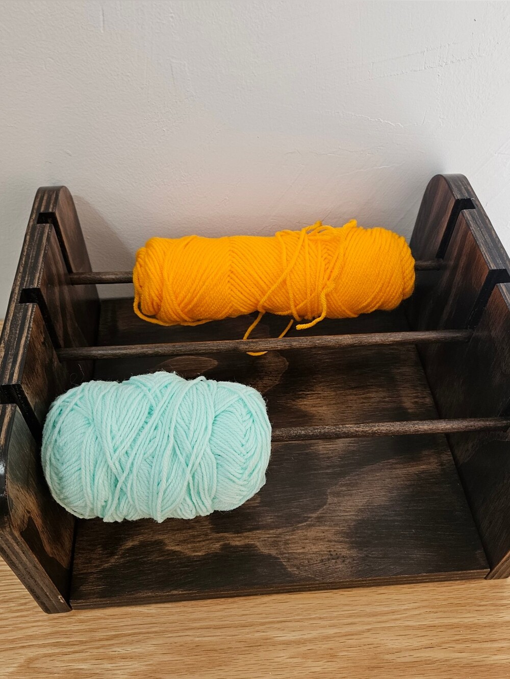 Handmade Wooden Yarn Holder for Knitting & Crochet